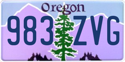 OR license plate 983ZVG