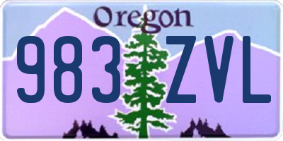 OR license plate 983ZVL