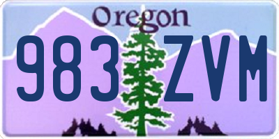 OR license plate 983ZVM