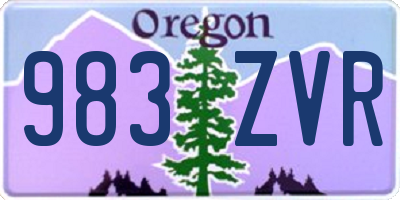 OR license plate 983ZVR
