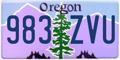OR license plate 983ZVU