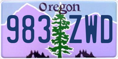 OR license plate 983ZWD
