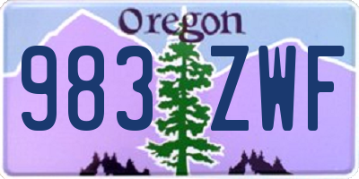 OR license plate 983ZWF