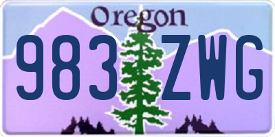 OR license plate 983ZWG