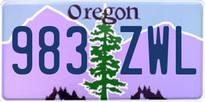 OR license plate 983ZWL