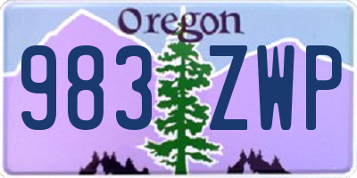 OR license plate 983ZWP