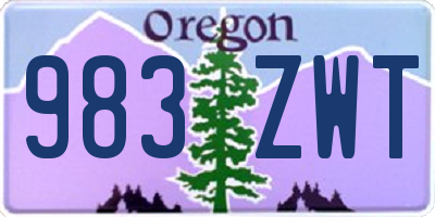 OR license plate 983ZWT