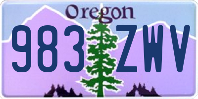 OR license plate 983ZWV