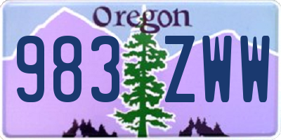 OR license plate 983ZWW