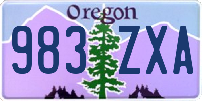 OR license plate 983ZXA