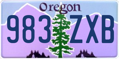 OR license plate 983ZXB