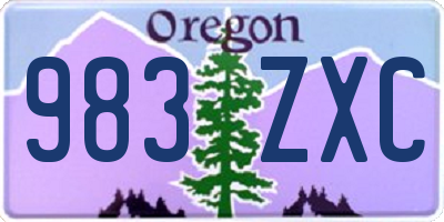 OR license plate 983ZXC