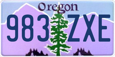 OR license plate 983ZXE