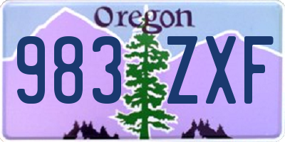OR license plate 983ZXF