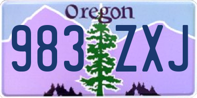 OR license plate 983ZXJ