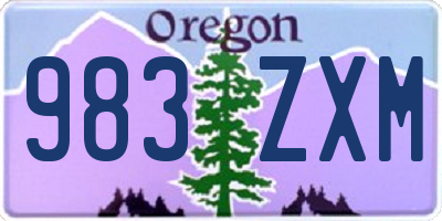 OR license plate 983ZXM