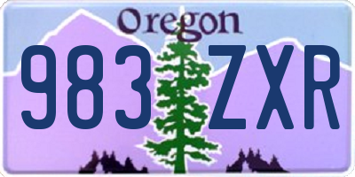 OR license plate 983ZXR