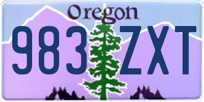OR license plate 983ZXT