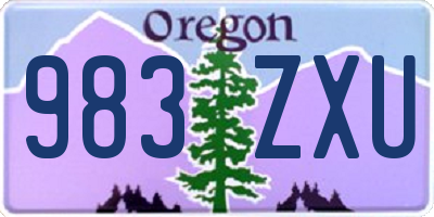 OR license plate 983ZXU