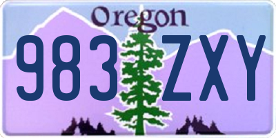OR license plate 983ZXY