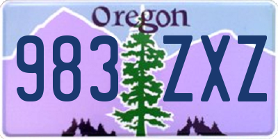 OR license plate 983ZXZ