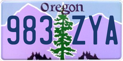 OR license plate 983ZYA