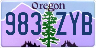 OR license plate 983ZYB