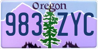 OR license plate 983ZYC