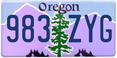 OR license plate 983ZYG