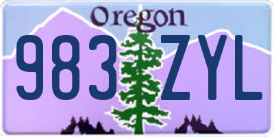 OR license plate 983ZYL