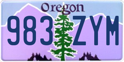 OR license plate 983ZYM