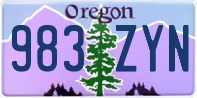 OR license plate 983ZYN