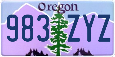 OR license plate 983ZYZ