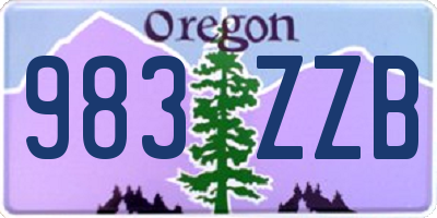 OR license plate 983ZZB