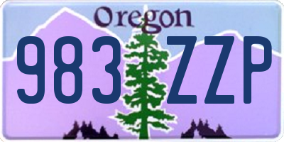 OR license plate 983ZZP