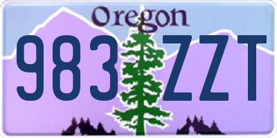 OR license plate 983ZZT