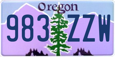 OR license plate 983ZZW