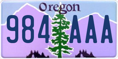 OR license plate 984AAA