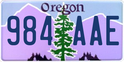 OR license plate 984AAE