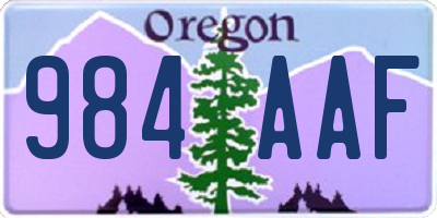 OR license plate 984AAF