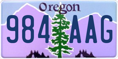 OR license plate 984AAG