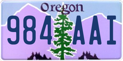 OR license plate 984AAI
