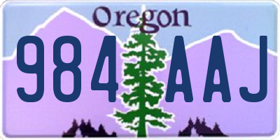 OR license plate 984AAJ