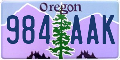 OR license plate 984AAK
