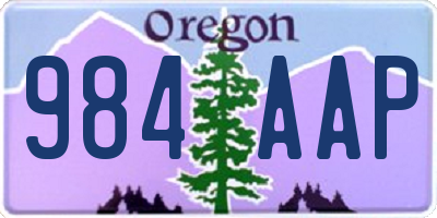 OR license plate 984AAP