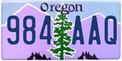 OR license plate 984AAQ