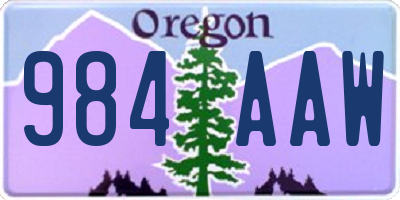 OR license plate 984AAW