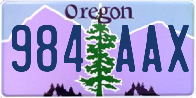 OR license plate 984AAX