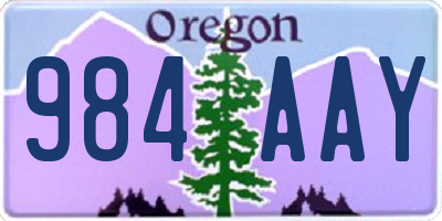 OR license plate 984AAY