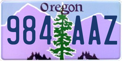 OR license plate 984AAZ